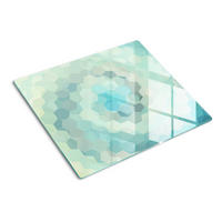 GLASPLATTE 60x52 cm Abstrakt - Blau, Glas (60/0.4/52cm) - TULUP