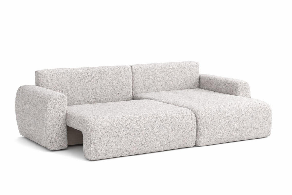 ECKSOFA Mit Schlaffunktion Ariel L, Chenille, Stoff Artico, Nata, Rechts - Beige, Holz (250/142cm) - Kaiser Möbel