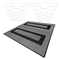 GARAGENBODENFLIESEN Belüftete und sechseckige LED-Leuchten x 165 Grau 60 Schwarz mit Kanten - Grau, Kunststoff (40/1.8/40cm)