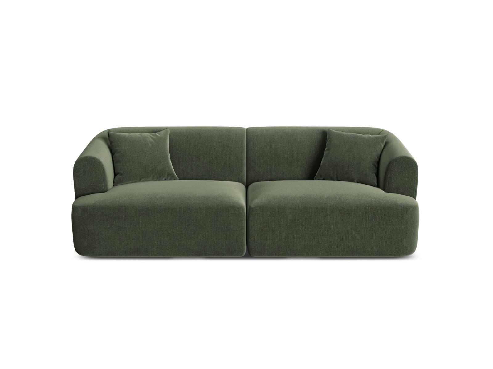 MODULARES-SOFA Campi aus Samt grün 3 Sitzplätze - Grün, Textil (90/70/220cm) - Cosmopolitan Design