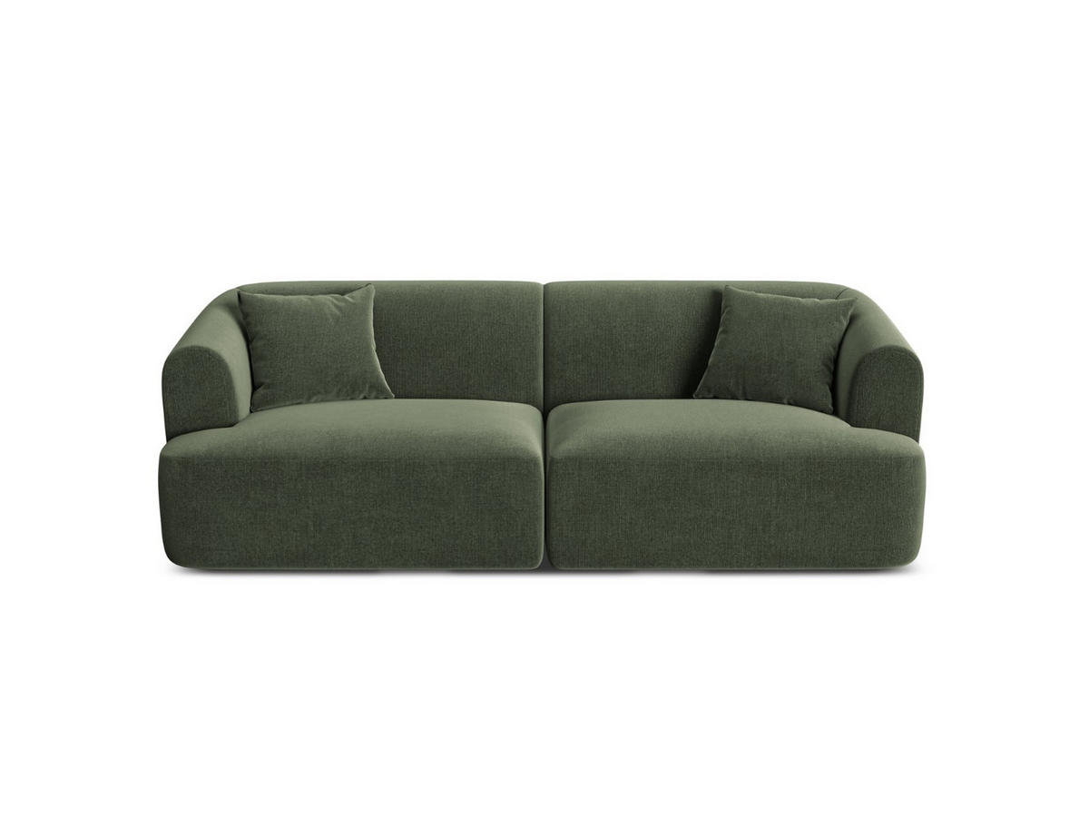 MODULARES-SOFA Campi aus Samt grün 3 Sitzplätze - Grün, Textil (90/70/220cm) - Cosmopolitan Design