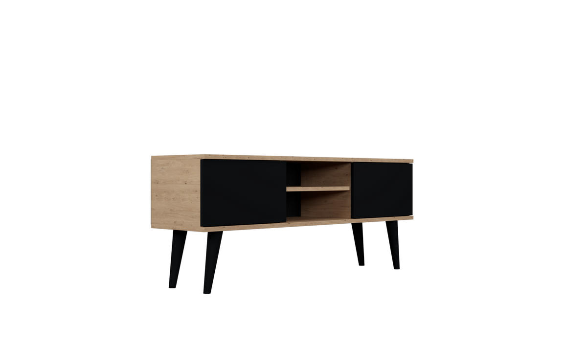 LOWBOARD Toronto 35/55,2/120 cm - Schwarz/Eiche Artisan, Holzwerkstoff (35/55/120cm) - Kocot Kids