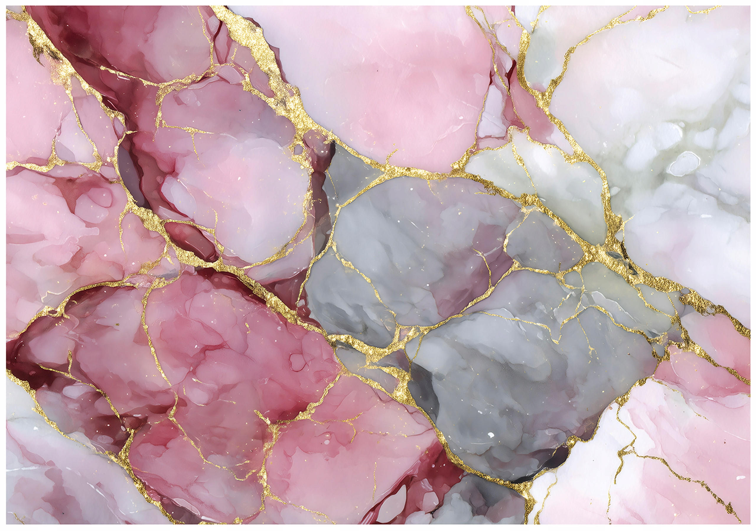 FOTOTAPETE Marmor Abstrakt Rosa 250x175 cm - Multicolor, Papier (250/175cm) - Wallarena