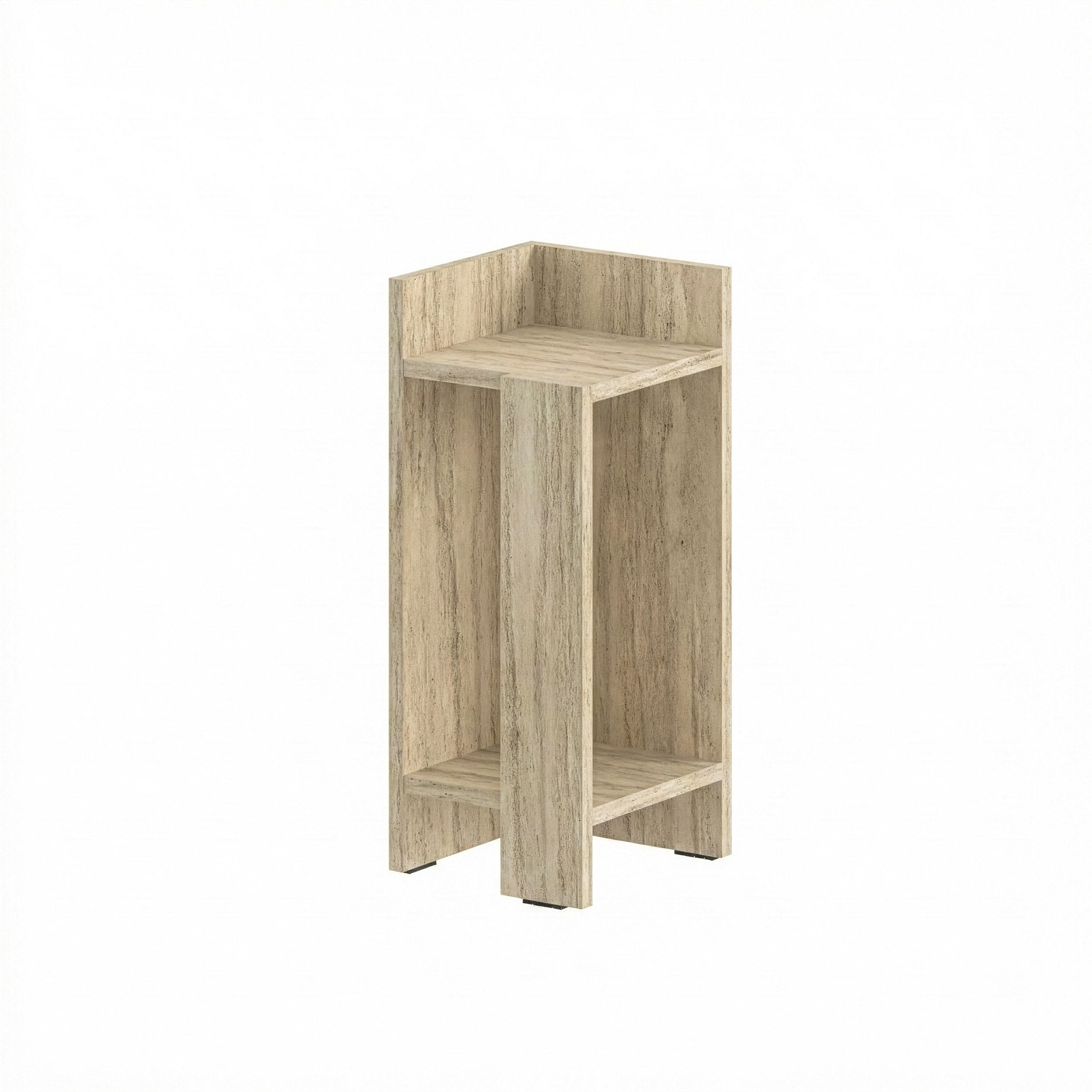 NACHTTISCH Elos Modul Links Travertin 25/27/60 cm - Beige, Holzwerkstoff (25/60/27cm) - Decortie