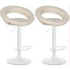 BARHOCKER 2er Set Stoff creme - Creme/Weiß, Textil/Metall (52/77/47cm) - CLP