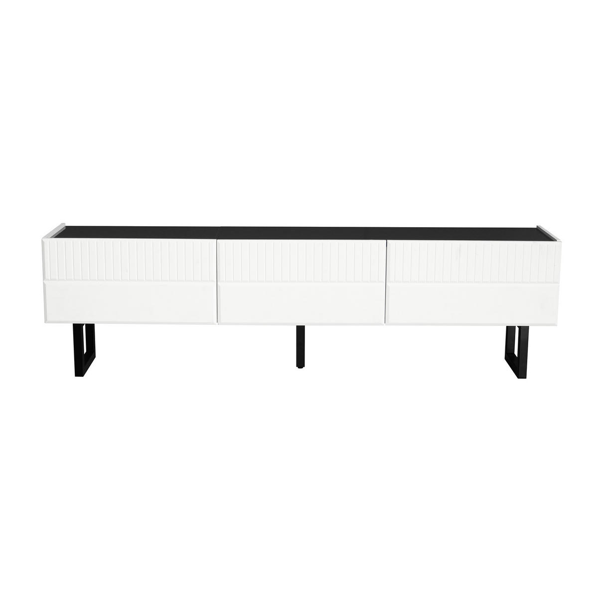 TV-LOWBOARD aus MDF und Spanplatte 170x35x47 cm Schwarz-Weiß mit Schubladen - Schwarz, Holzwerkstoff (170/47/35cm) - IVMEU