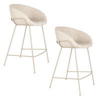 BARHOCKER Feston Rückenlehne 65 cm Beige - 2 er Set - Beige, Metall (54.5/88.5/53cm) - Zuiver