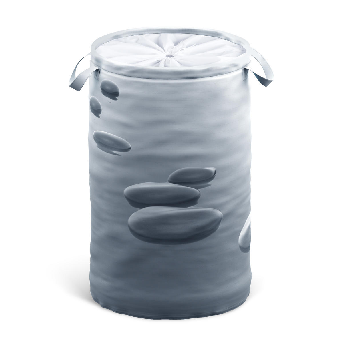 WÄSCHEKORB Black Stones - Grau, Textil (37/55/55cm) - Sanilo