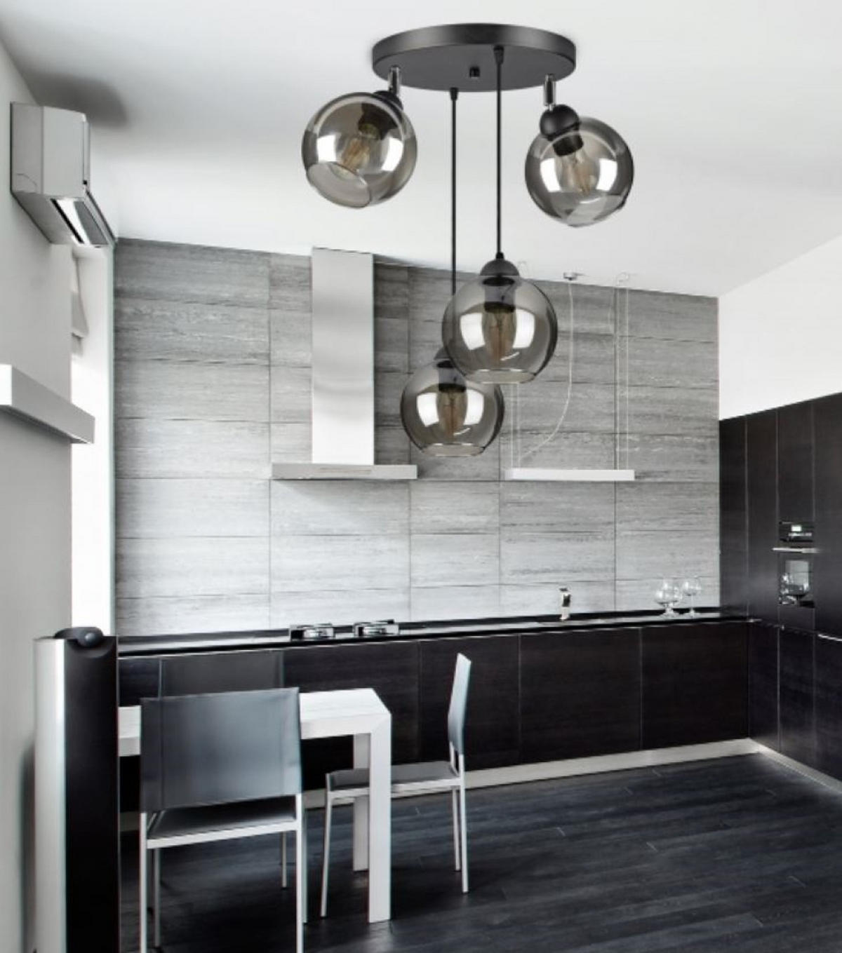 PENDELLEUCHTE HAGEN - Schwarz, Glas/Metall (40/40/70cm) - kiki design