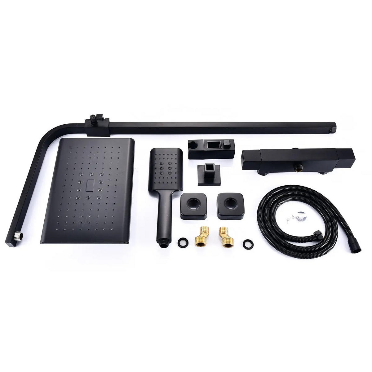 ÜBERKOPFBRAUSESET Thermostat Schwarz 30" Gleitstange - Schwarz, Metall (27/112/18cm) - Kaket