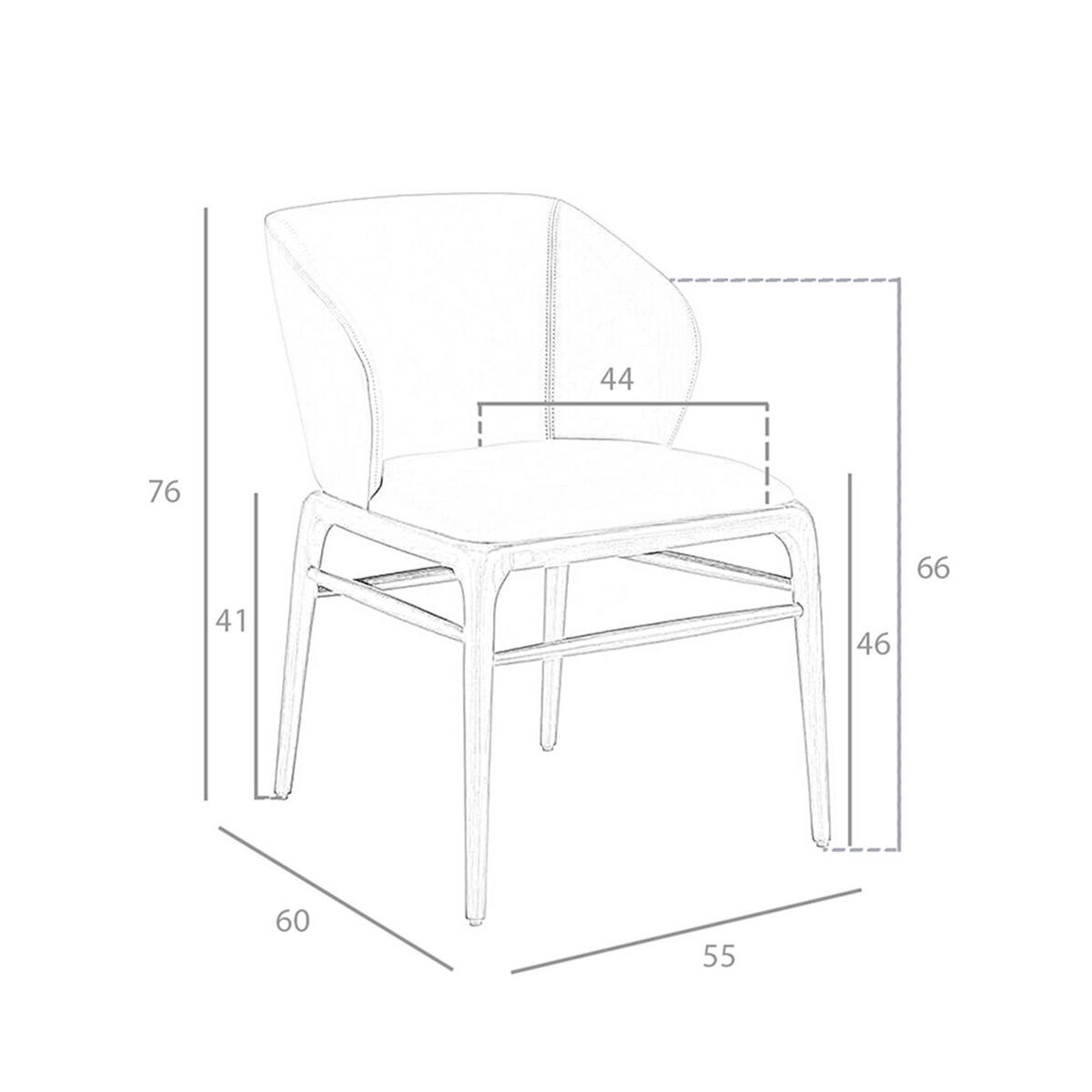 STUHL Ökolederstuhl Nerz dunkel 55/60/76 cm - Taupe/Fango, Leder/Holz (55/76/60cm) - ANGEL CERDA
