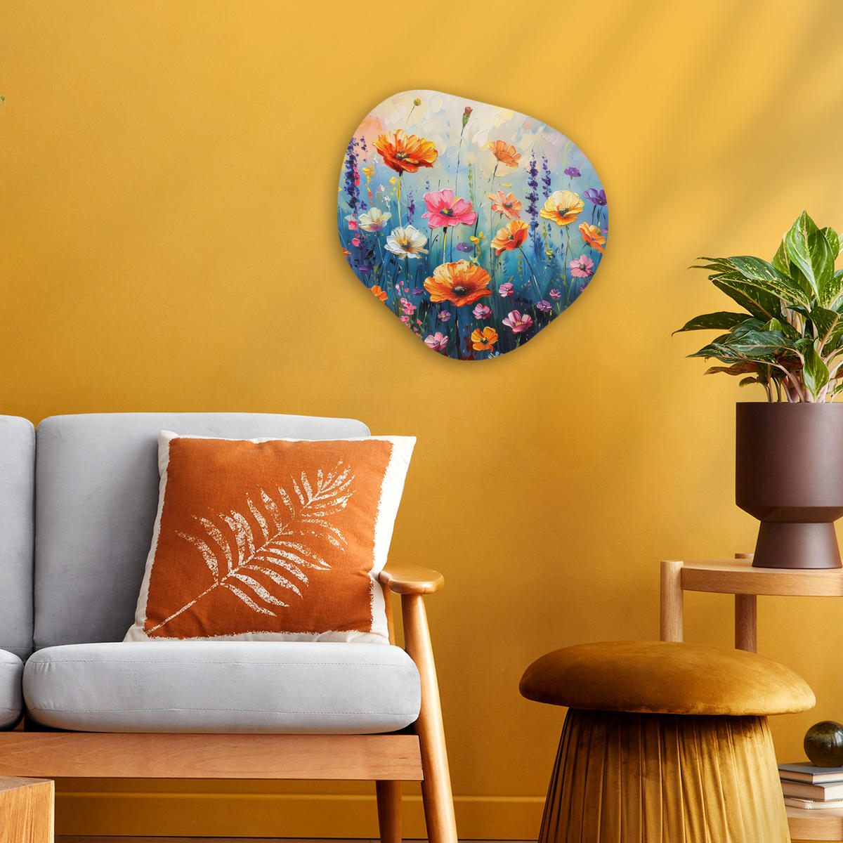 WANDBILD Blumen - Natur - Aquarell - Kunst 40x40 cm - Multicolor, Kunststoff (40/40cm) - MuchoWow