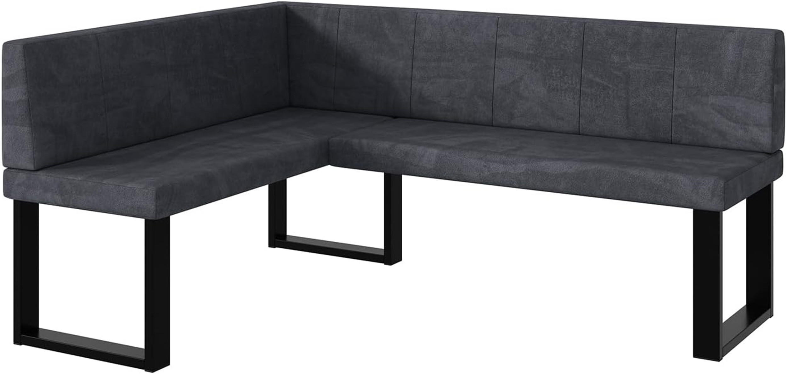 Meblini Eckbank Dunkelgrau 168x128 cm