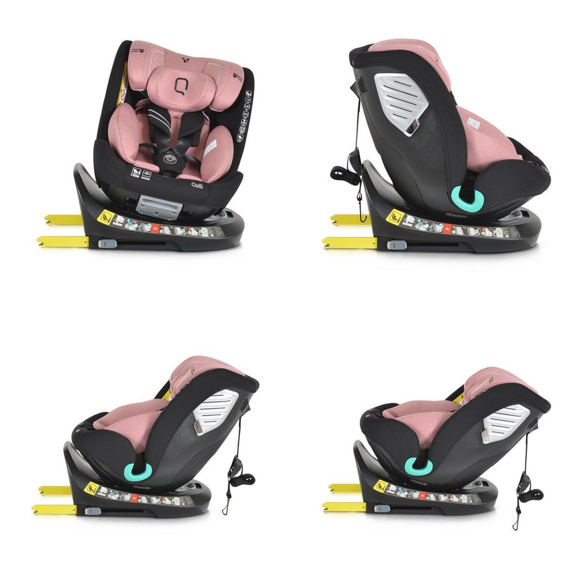 KINDERSITZ i-Size Quill rosa (40-150cm) Gruppe 0/1/2/3, Isofix, 360° drehbar - Rosa, Kunststoff (45/69/53cm) - Cangaroo