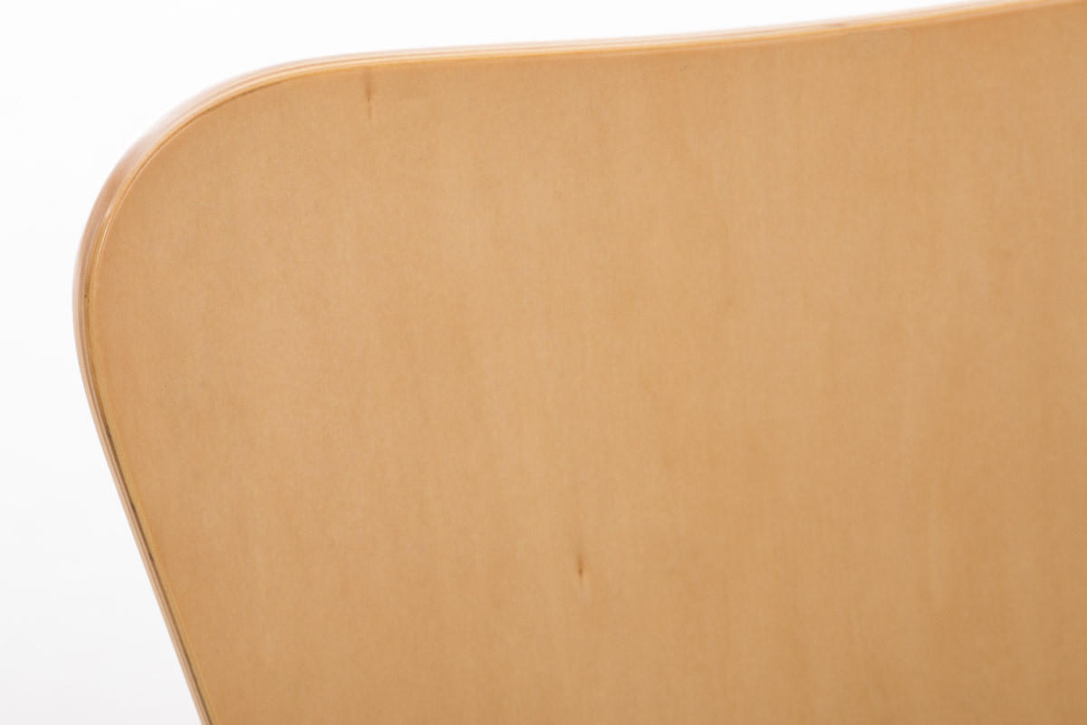 BESUCHERSTUHL Calisso mit Holzsitz und Metallgestell, Farbe: Natura - Chromfarben/Naturfarben, Holz/Metall (42/85/47cm) - TPFLiving