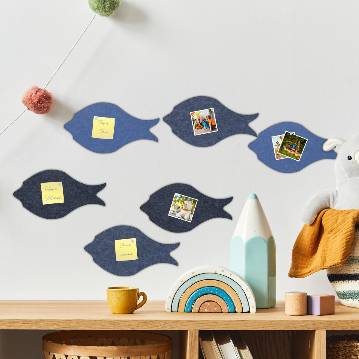 12XFILZPINNWAND - Multicolor, Textil (30/16/0.9cm) - Relaxdays