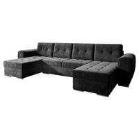 WOHNLANDSCHAFT Bari U - Dunkelgrau/Silberfarben, Holz/Textil (326/86/157cm) - MIRJAN24