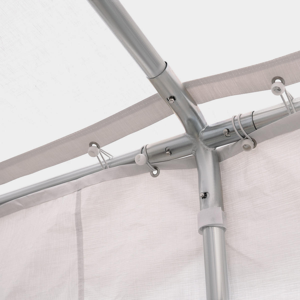 PAVILLON DE-12575 6x4 m mit 8 Fenstern Weiß - Weiß, Kunststoff (400/280/600cm) - ComfortXL