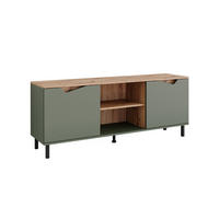 LOWBOARD Marelle Grün/Artisan 150 x 60 cm mit 2 Türen - Eiche Artisan/Grün, Holzwerkstoff (150/60/38cm) - Vicco