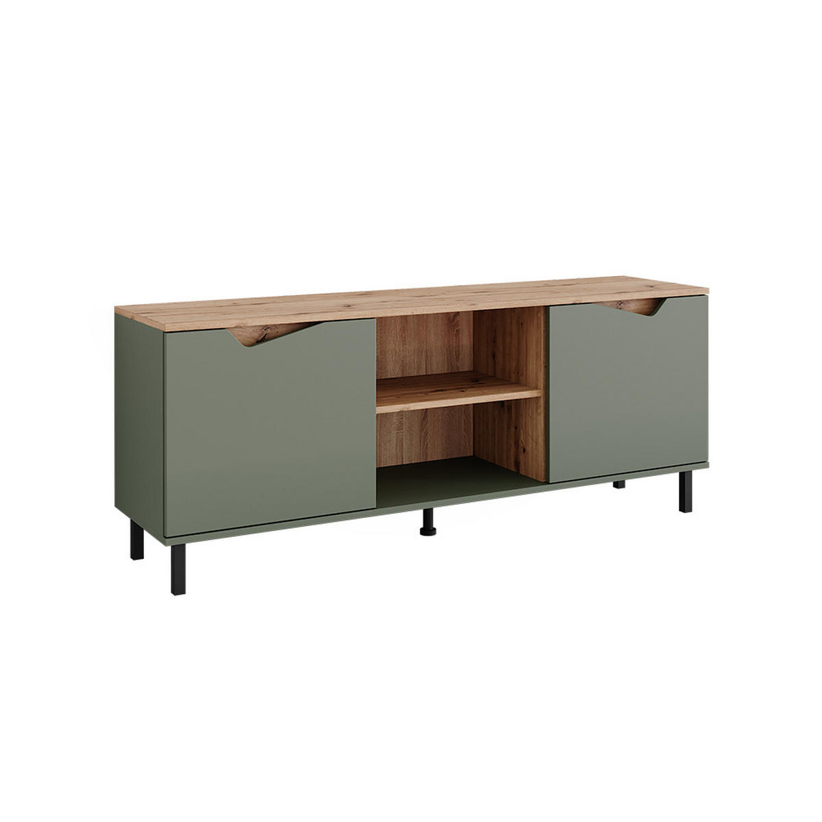 NÍZKÝ NÁBYTEK POD TELEVIZI Marelle Zelená/umělecká - světle šedá/zelená barva, kompozitní dřevo (150/60/38cm) - Vicco