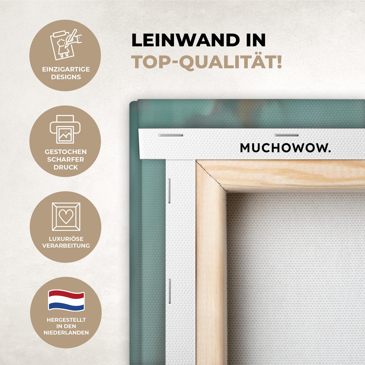 LEINWANDBILD Frau - Kunst - Schmuck - Porträt XXL 150x100 cm - Blaugrau, Textil (150/100cm) - MuchoWow