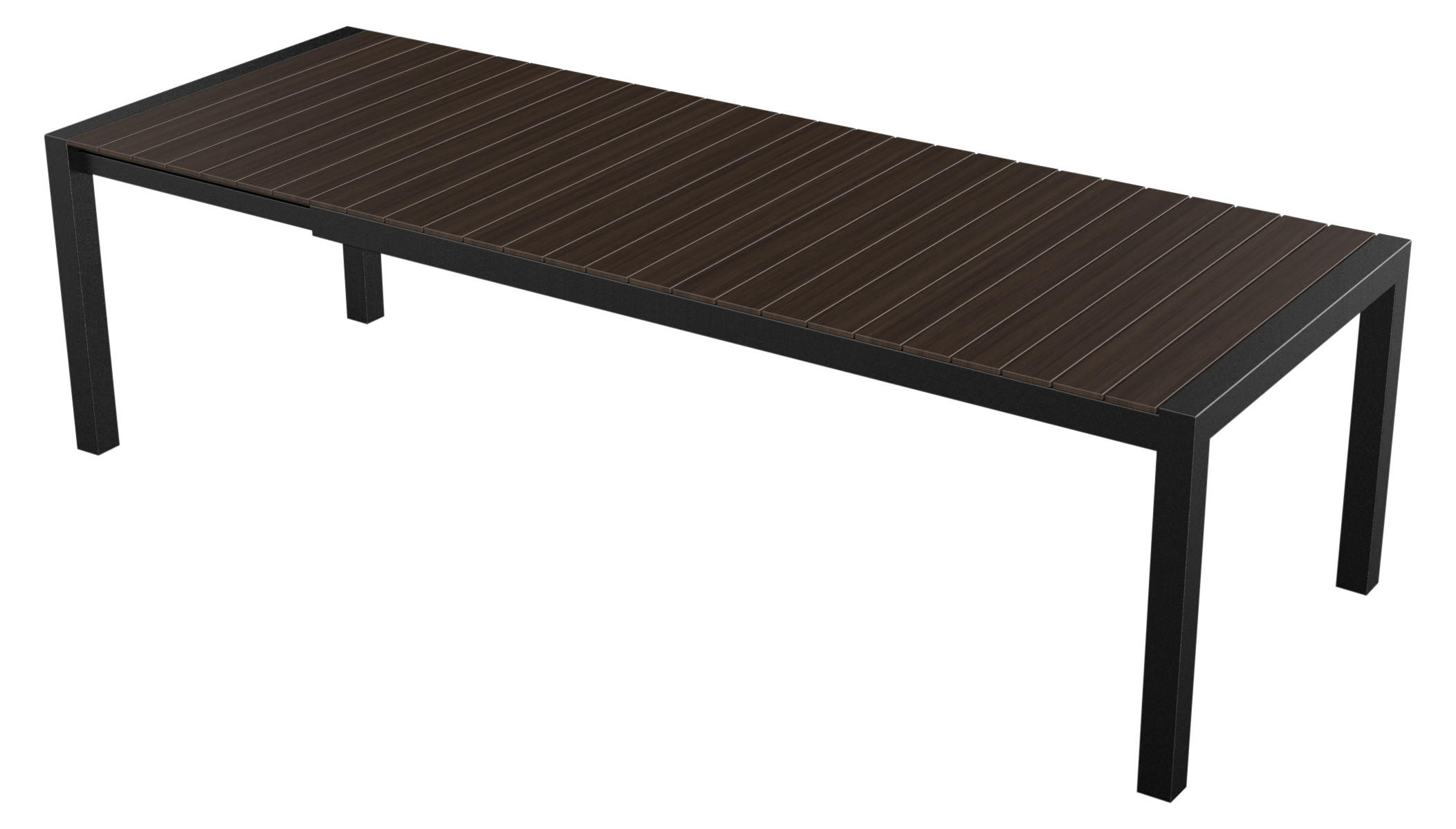 GARTENTISCH Schwarz - Braun, Holzwerkstoff (100/275/76cm) - ebuy24