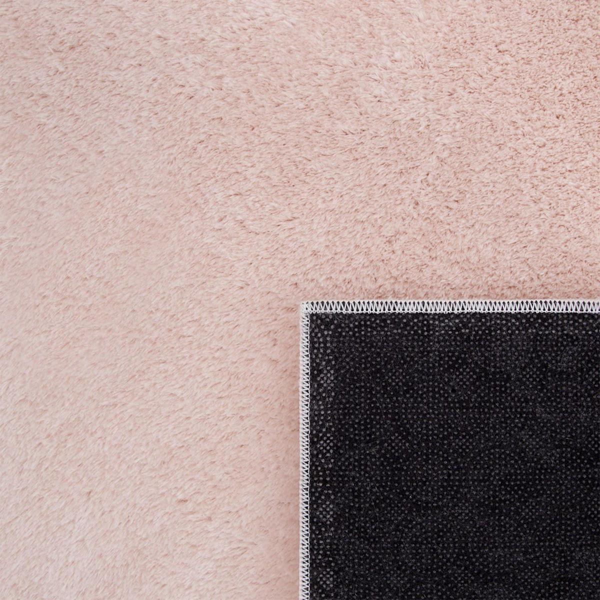 TEPPICH Kurzflor waschbar Unifarben Wohnzimmer schmutzabweisend Hellrosa Rund 120D - Rosa, Textil (120/120cm) - KADIMA DESIGN