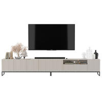 TV-LOWBOARD 2er-Set Elpis2 Kaschmir matt mit schwarzem Metallrahmen 150 cm - Kaschmir, Holzwerkstoff (300/51.5/36.5cm) - Meble Lindner