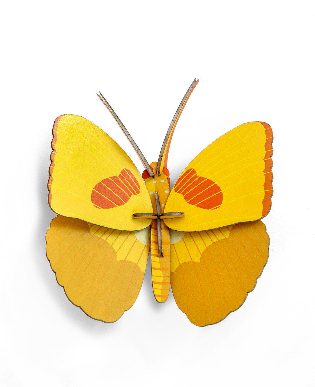 WANDDEKO Zitronen-Schmetterling 16/6 cm - Gelb/Orange, Wellpappe (16/6/17cm) - KUNSTLOFT
