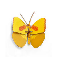 WANDDEKO Zitronen-Schmetterling 16/6 cm - Gelb/Orange, Wellpappe (16/6/17cm) - KUNSTLOFT