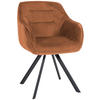 ARMLEHNENSTUHL Samt coffee - Schwarz/Braun, Textil/Metall (57/90/63cm) - CLP