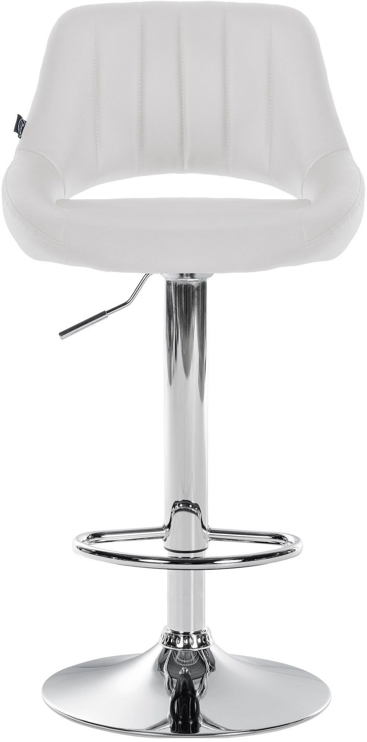BARHOCKER Milet 85x47x48 cm weiß - Weiß, Leder (47/85/48cm) - furnicato