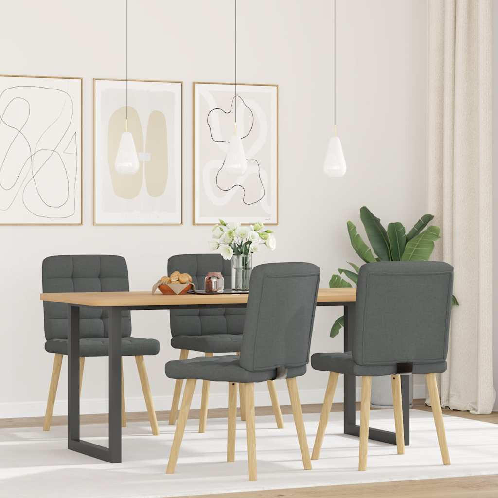 ESSZIMMERSTÜHLE 4 Stk. Dunkelgrau Stoff 45*54*86cm - Dunkelgrau, Metall (45/86/54cm) - ZMH