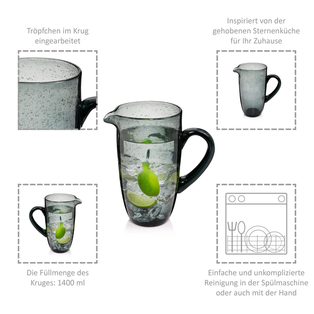 KRUG London Grau - Grau, Glas (1.1L) - Sänger