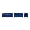 COUCHGARNITUR 3+2+1 - Samt - Dunkelblau - CHESTERFIELD - Blau, Textil (88/72/205cm) - Vente-Unique