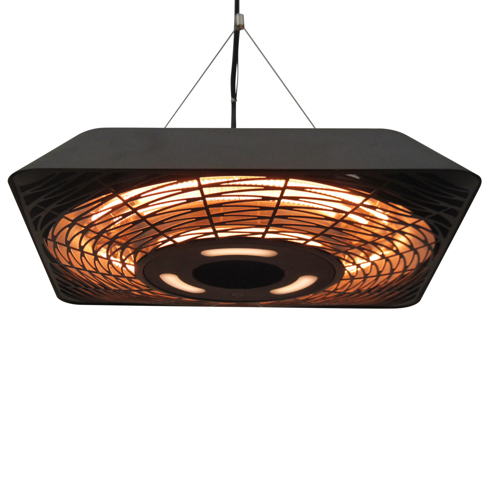 HEIZSTRAHLER, Aluminium, Metall, Schwarz - Schwarz, Glas/Kunststoff (45/10/45cm) - Outsunny