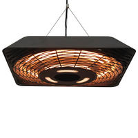 HEIZSTRAHLER, Aluminium, Metall, Schwarz - Schwarz, Glas/Kunststoff (45/10/45cm) - Outsunny