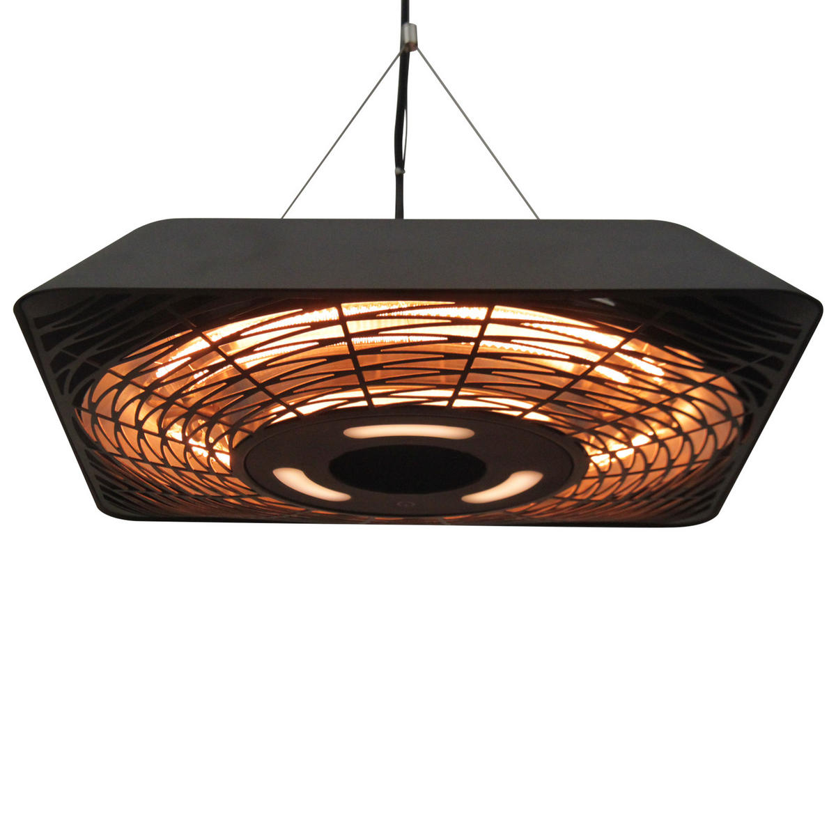 HEIZSTRAHLER, Aluminium, Metall, Schwarz - Schwarz, Glas/Kunststoff (45/10/45cm) - Outsunny