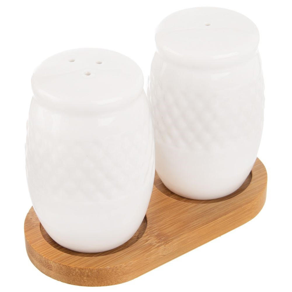 SALZ/PFEFFER-SET Porzellan Whiteline 3-tlg. Weiß - Weiß, Keramik (6/8.5/11.5cm) - Orion 
