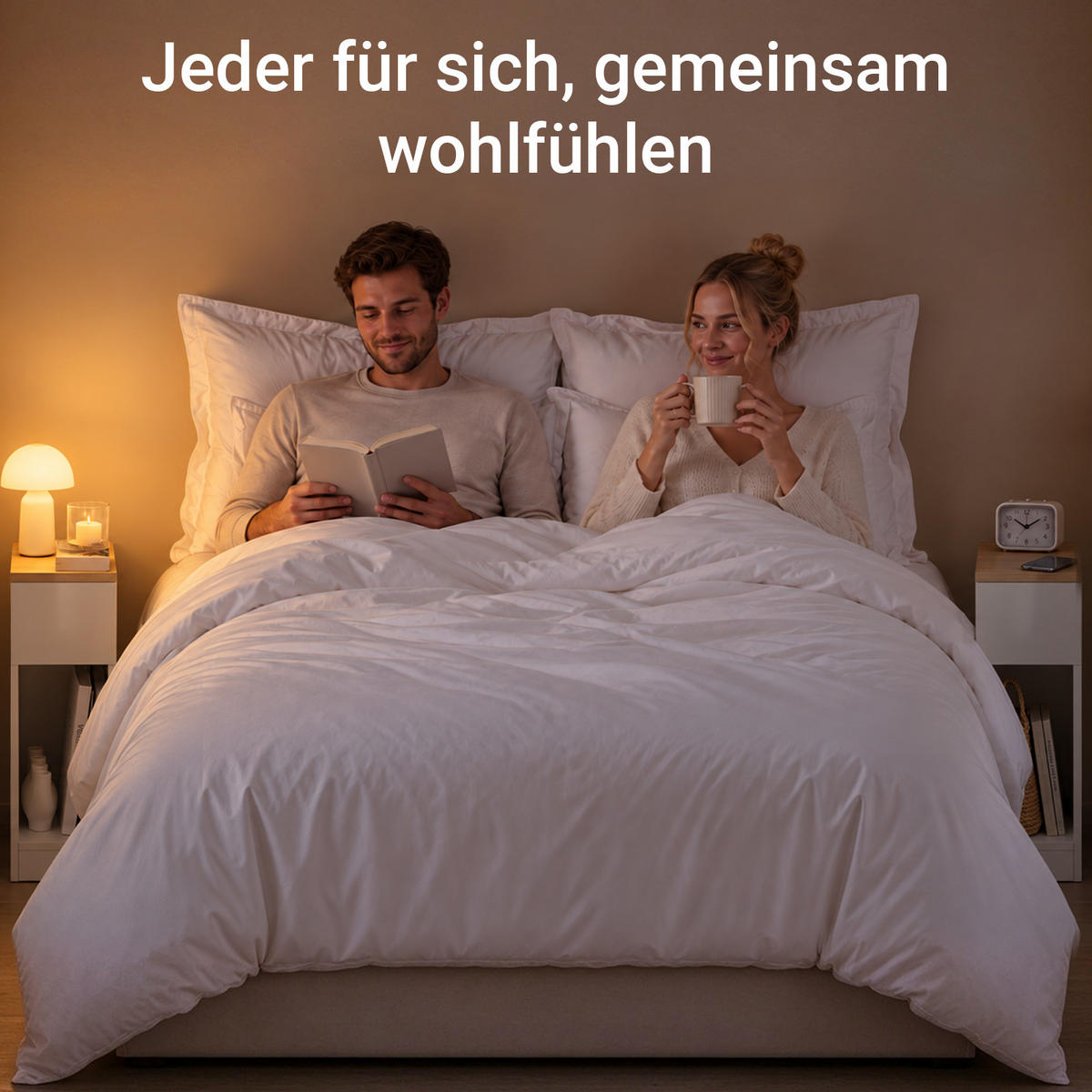 NACHTTISCH 2er-Set, 20 cm schmal, Weiß-Natur mit hellholzfarbener Platte, 20x35x60 cm - Weiß, Holzwerkstoff (20/60/35cm) - SoBuy