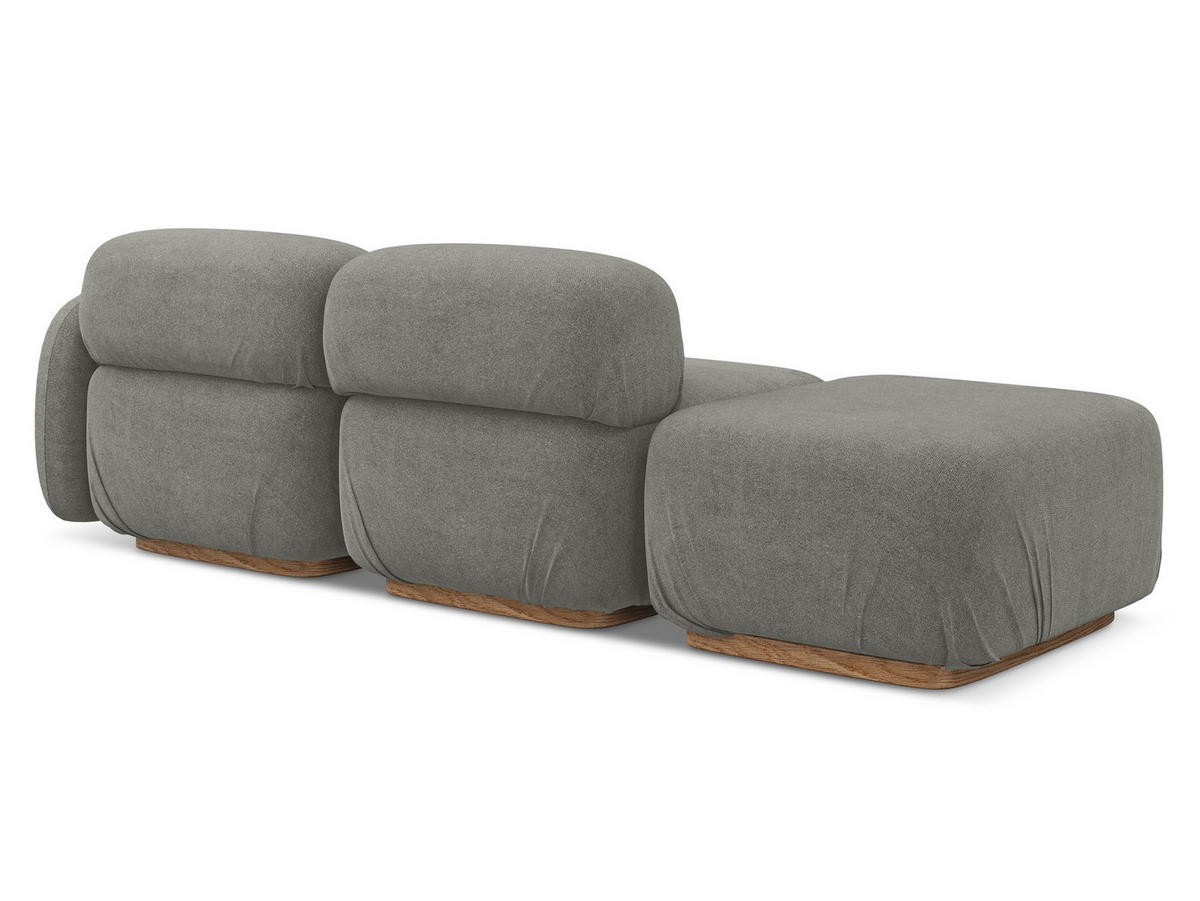 3-SITZER SOFA Links Bouclé Stoff Beige - Greige/Beige, Holz/Textil (258/73/95cm) - Makamii