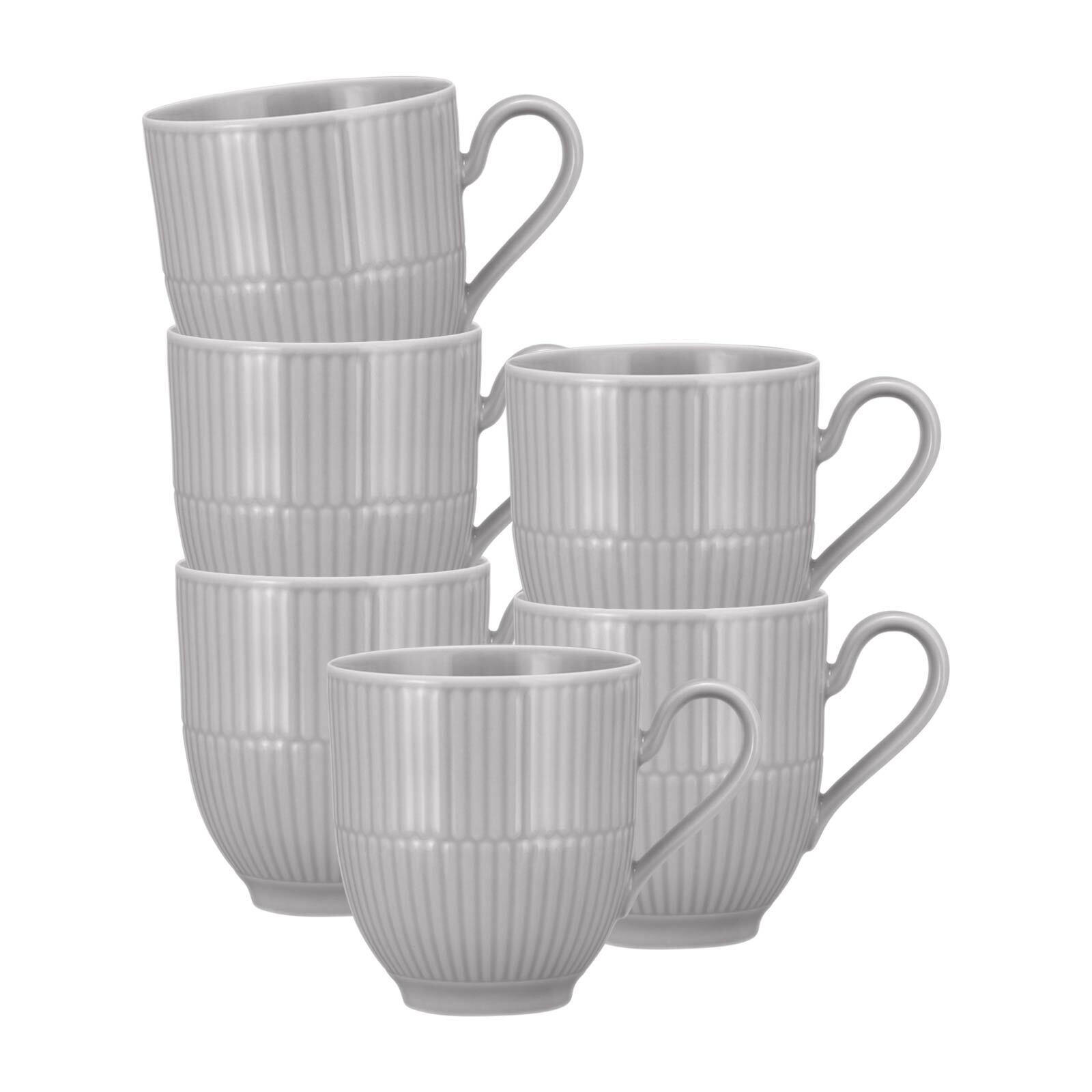 HENKELBECHER Amina Silbergrau 0,36 l 6er Set - Grau, Keramik (0.36L) - Seltmann Weiden