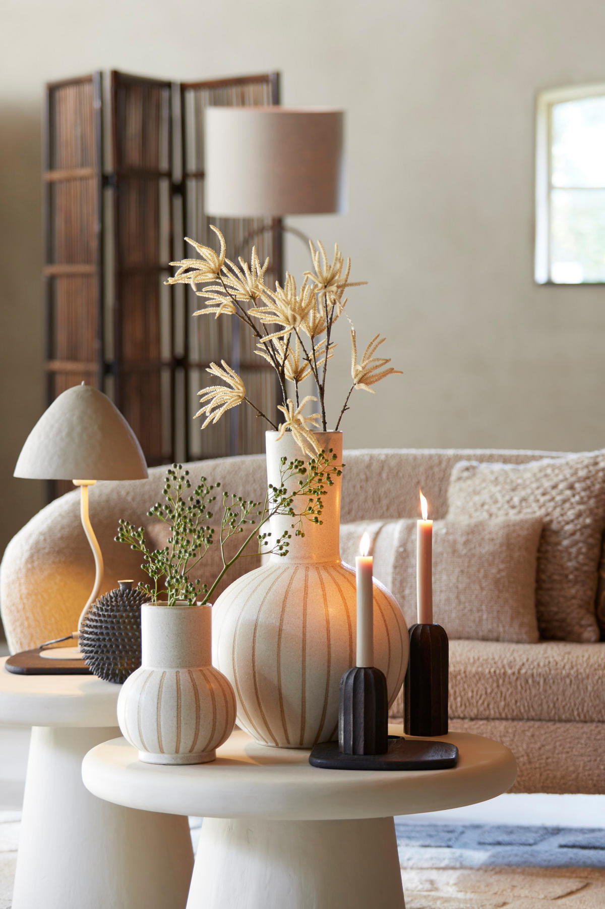 TISCHLAMPE Elimo Grau Ø25/50 cm - Grau, Metall (25/25/50cm) - Light & Living