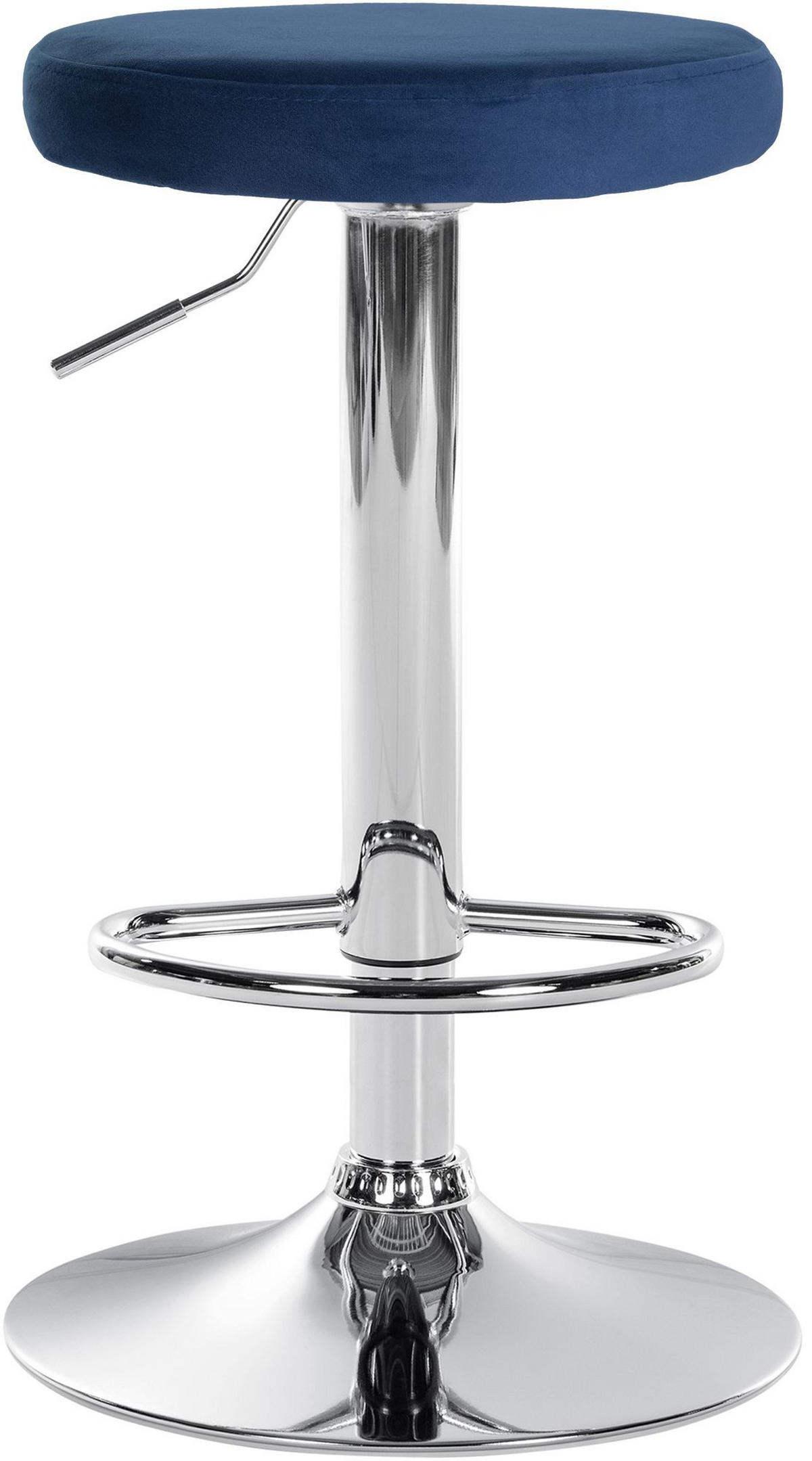 BARHOCKER 2er Set Samt blau - Blau, Textil/Metall (38.5/60/38.5cm) - CLP