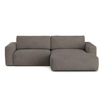 ECKSOFA mit losen Rückenkissen, wasserabweisender All Senses Stoff - Schwarz/Grau, Holz/Kunststoff (175/288cm) - Cotta