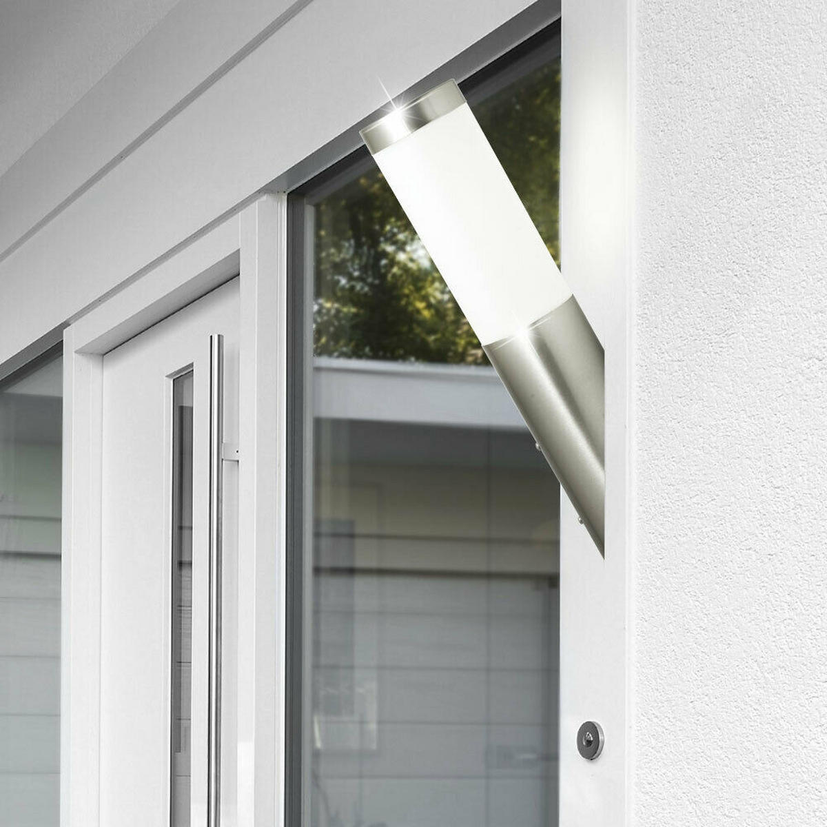 LED AUSSEN-WANDLEUCHTE Edelstahl Silber 2er Set - Silberfarben, Metall (17/40/17cm) - Globo Lighting
