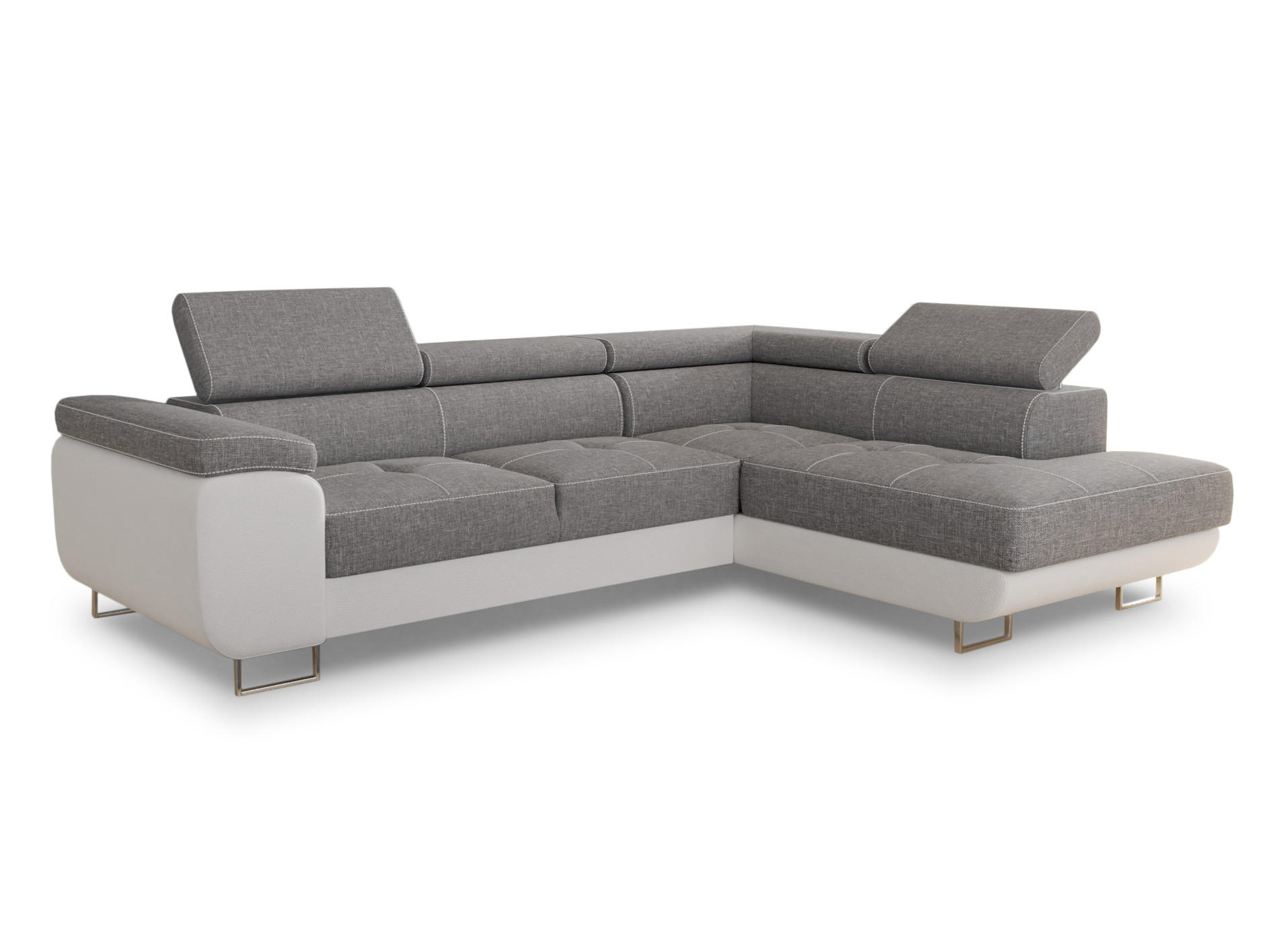 ECKSOFA Caris, Seite: Rechts - Weiß, Holz/Textil (273/203cm) - Sofnet