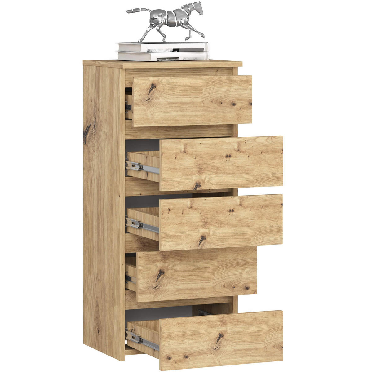 KOMMODE CL5, Artisan, 40x35x92 cm - Eiche Artisan, Holz (40/92/35cm) - Milordbikes