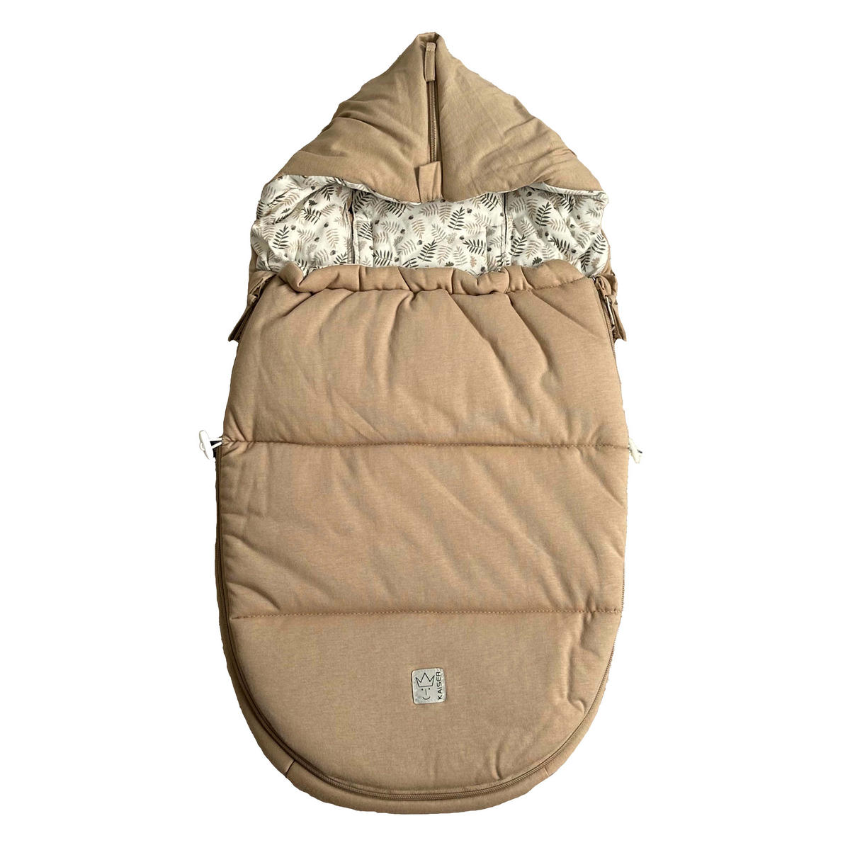 BABYSCHALENFUSSSACK Small Jersey Hooded, butternut - Naturfarben, Naturmaterialien/Textil (40/9/80cm) - Kaiserbaby
