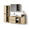 BADMÖBEL-SET Vomano Braun 4 Teile - Anthrazit/Braun, Holzwerkstoff (45/100/60cm) - Livinity®
